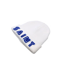 画像をギャラリービューアに読み込む, 極美品 SAINT Mxxxxxx SEGA セントマイケル セガ SG KNIT CAP SAINT SEGA ビーニー ニット帽 ワッペン ホワイト ブルー SM-HR1-0000-C67 中古 4a002584