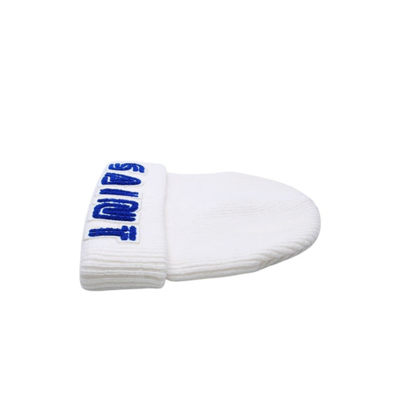 Very good condition SAINT Mxxxxxx SEGA Saint Michael SEGA SG KNIT CAP SAINT SEGA Beanie Knit Cap Patch White Blue SM-HR1-0000-C67 Used 4a002584