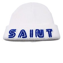 画像をギャラリービューアに読み込む, 極美品 SAINT Mxxxxxx SEGA セントマイケル セガ SG KNIT CAP SAINT SEGA ビーニー ニット帽 ワッペン ホワイト ブルー SM-HR1-0000-C67 中古 4a002584