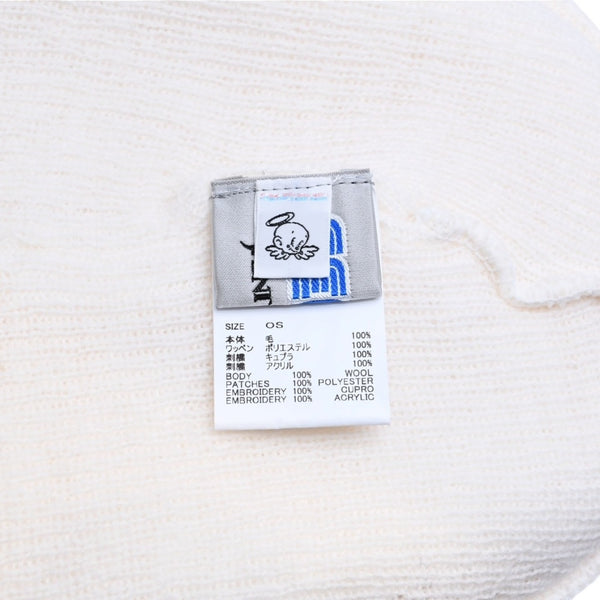 Very good condition SAINT Mxxxxxx SEGA Saint Michael SEGA SG KNIT CAP SAINT SEGA Beanie Knit Cap Patch White Blue SM-HR1-0000-C67 Used 4a002584