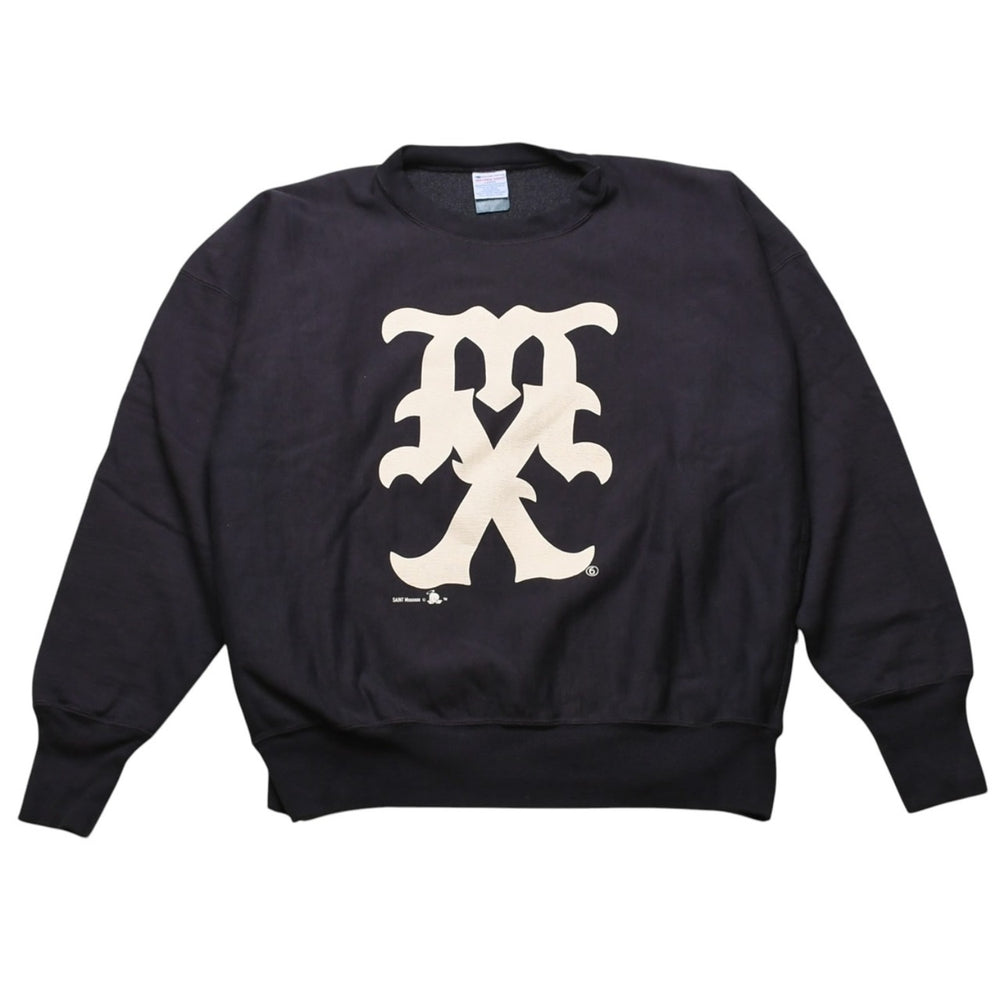 極美品 SAINT MICHAEL セントマイケル ヴィンテージ ネイビー 24AW パーカー スウェットパンツ セットアップ 中古 4a002597