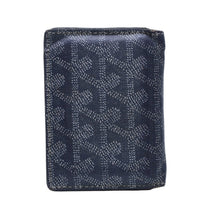 画像をギャラリービューアに読み込む, GOYARD ゴヤールサンピエールカードウォレット ヘリンボーン柄 キャンバス レザー グレー イエロー 杉綾模様 カードケース 良品 中古 4a002616