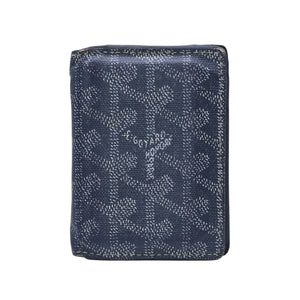 GOYARD ゴヤールサンピエールカードウォレット ヘリンボーン柄 キャンバス レザー グレー イエロー 杉綾模様 カードケース 良品 中古 4a002616