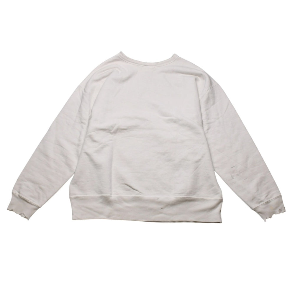 Very Good Condition SAINT MICHAEL Saint Michael CRW NECK SWT VAGUE ABUSE White Yellow Sweatshirt 25AW SM-HR1-0000-046 Used 4a002586