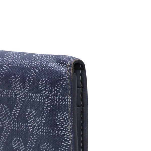 GOYARD ゴヤールサンピエールカードウォレット ヘリンボーン柄 キャンバス レザー グレー イエロー 杉綾模様 カードケース 良品 中古 4a002616