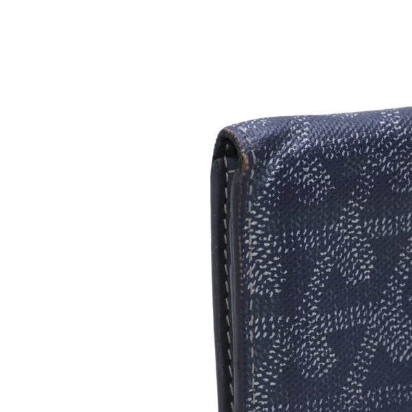 GOYARD ゴヤールサンピエールカードウォレット ヘリンボーン柄 キャンバス レザー グレー イエロー 杉綾模様 カードケース 良品 中古 4a002616