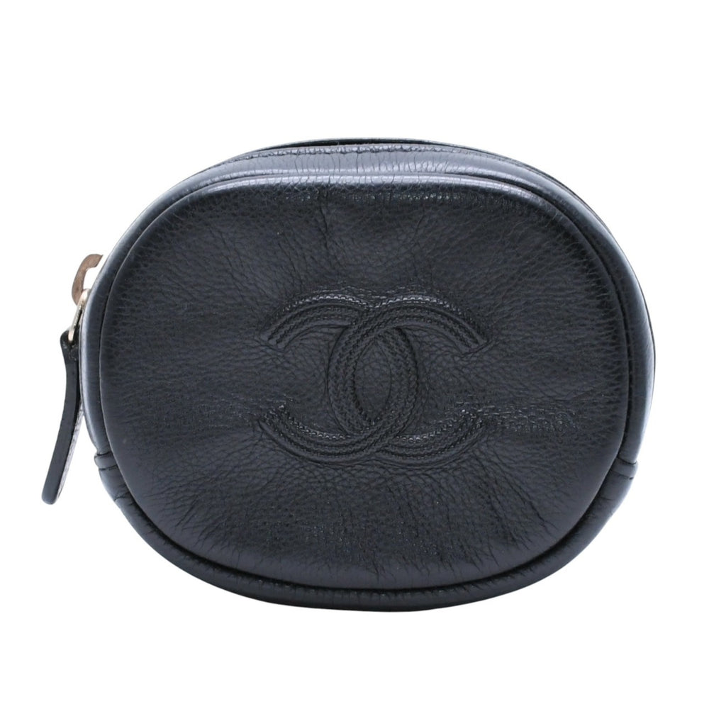 新品未使用 CHANEL シャネル コインケース 小銭入れ 26番台 ココマーク ラウンド レザー ブラック ゴールド金具 中古 4a000833