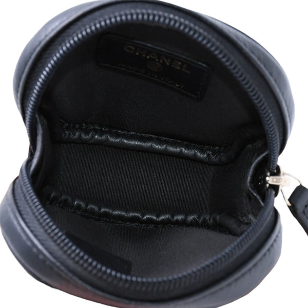 New and unused CHANEL Coin case Coin purse No. 26 Coco mark Round Leather Black Gold hardware Used 4a000833