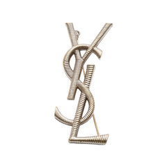 YVES SAINT LAURENT イヴ・サンローラン ブローチ カサンドラ ブランドロゴ オピウム ゴールド 美品 中古 4a002400