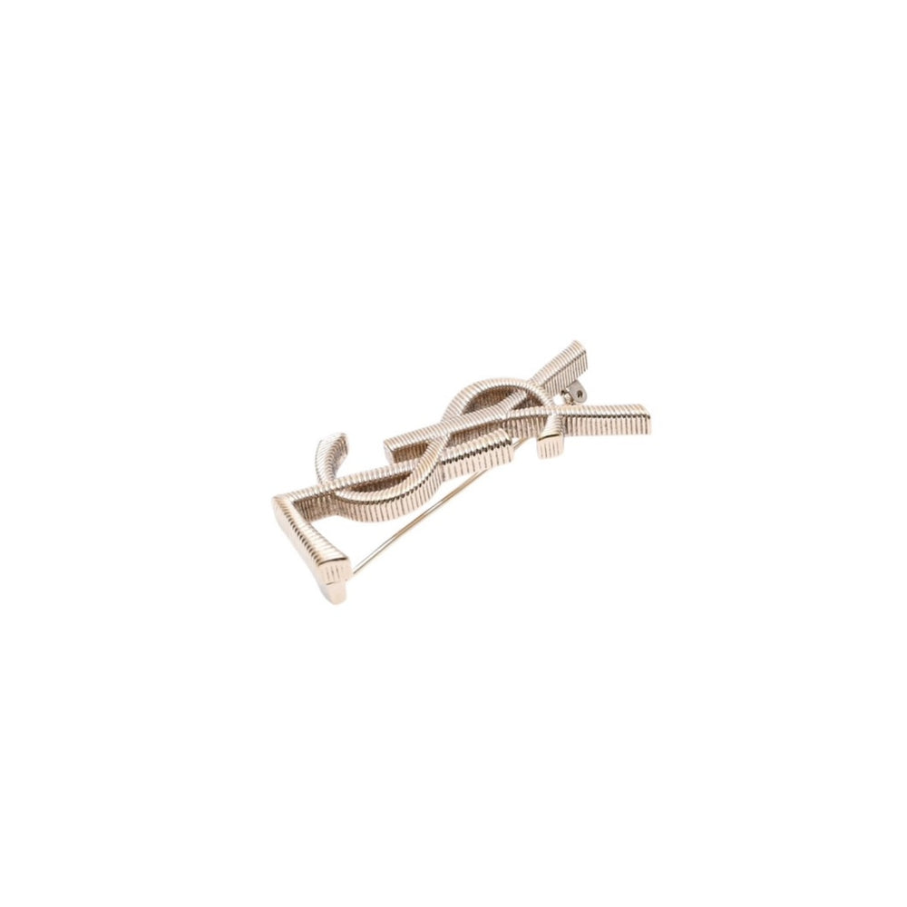 YVES SAINT LAURENT Yves Saint Laurent Brooch Cassandra Brand Logo Opium Gold Good Condition Used 4a002400