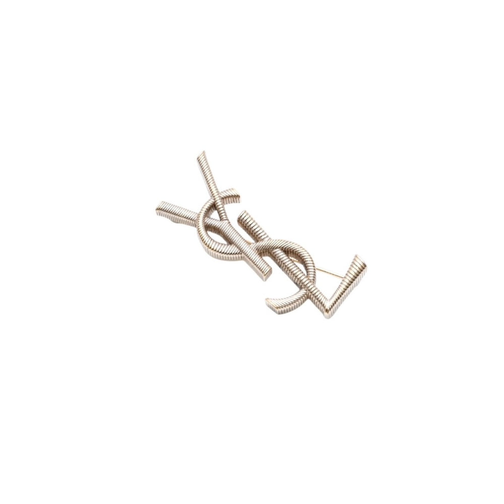 YVES SAINT LAURENT Yves Saint Laurent Brooch Cassandra Brand Logo Opium Gold Good Condition Used 4a002400
