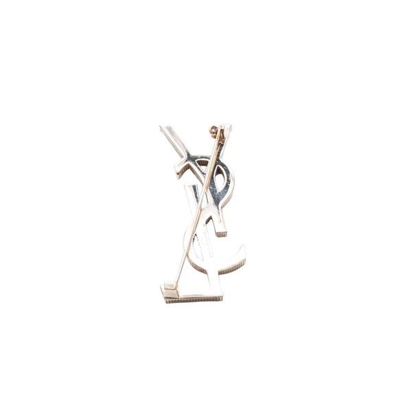 YVES SAINT LAURENT イヴ・サンローラン ブローチ カサンドラ ブランドロゴ オピウム ゴールド 美品 中古 4a002400