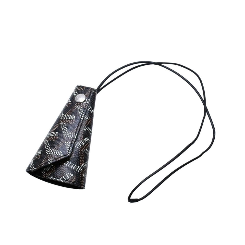 極美品 GOYARD ゴヤール シャンベラン レザー キーチャーム バッグチャーム ブラック PVC VAE020194 中古 4a002714