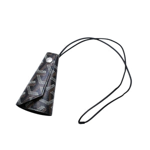 Very Good Condition GOYARD Chambellan Leather Key Charm Bag Charm Black PVC VAE020194 Used 4a002714