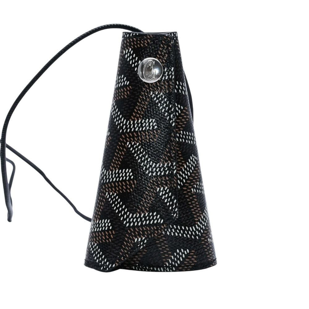 極美品 GOYARD ゴヤール シャンベラン レザー キーチャーム バッグチャーム ブラック PVC VAE020194 中古 4a002714