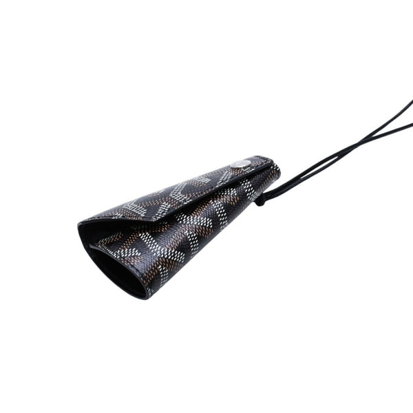 Very Good Condition GOYARD Chambellan Leather Key Charm Bag Charm Black PVC VAE020194 Used 4a002714