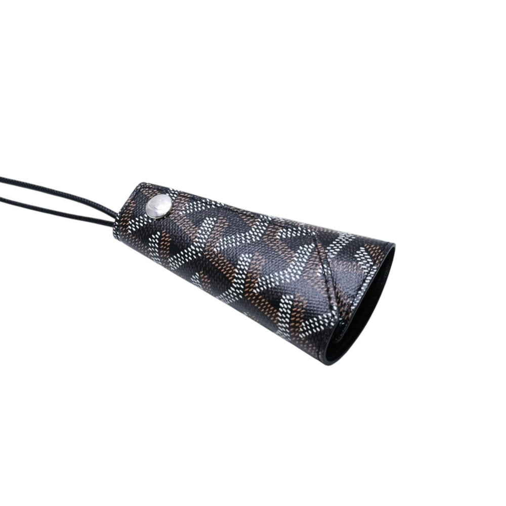 極美品 GOYARD ゴヤール シャンベラン レザー キーチャーム バッグチャーム ブラック PVC VAE020194 中古 4a002714