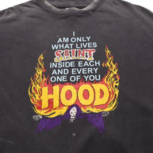 Load image into Gallery viewer, 極美品 SAINT Mxxxxxx NEIGHBORHOOD セントマイケル ネイバーフッド STHD.SS TEE HOOD SAINT HOOD ヴィンテージ加工 ブラック SM-HR8-0000-C69 中古 4a002589