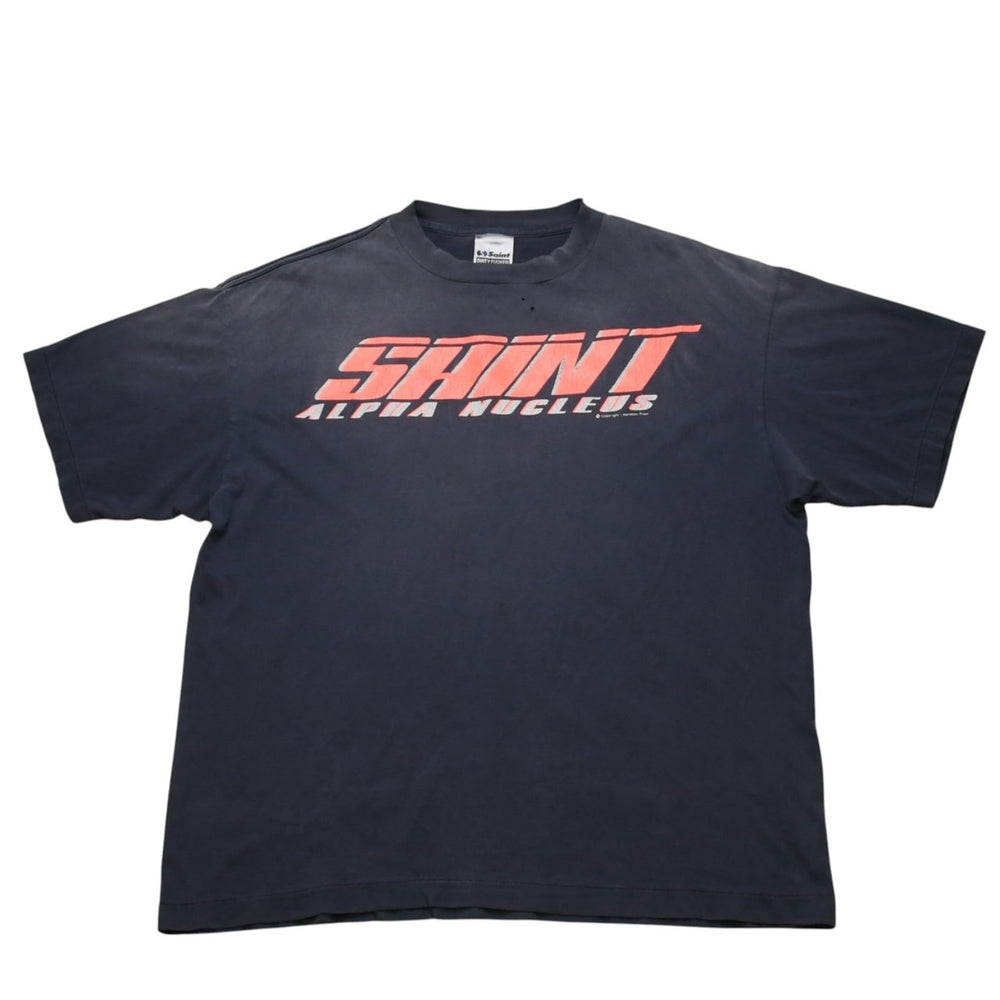 Very Good Condition SAINT MICHAEL Saint Michael text-print T-shirt T-shirt Navy Pink SM-HR1-0000-026 Used 4a002590