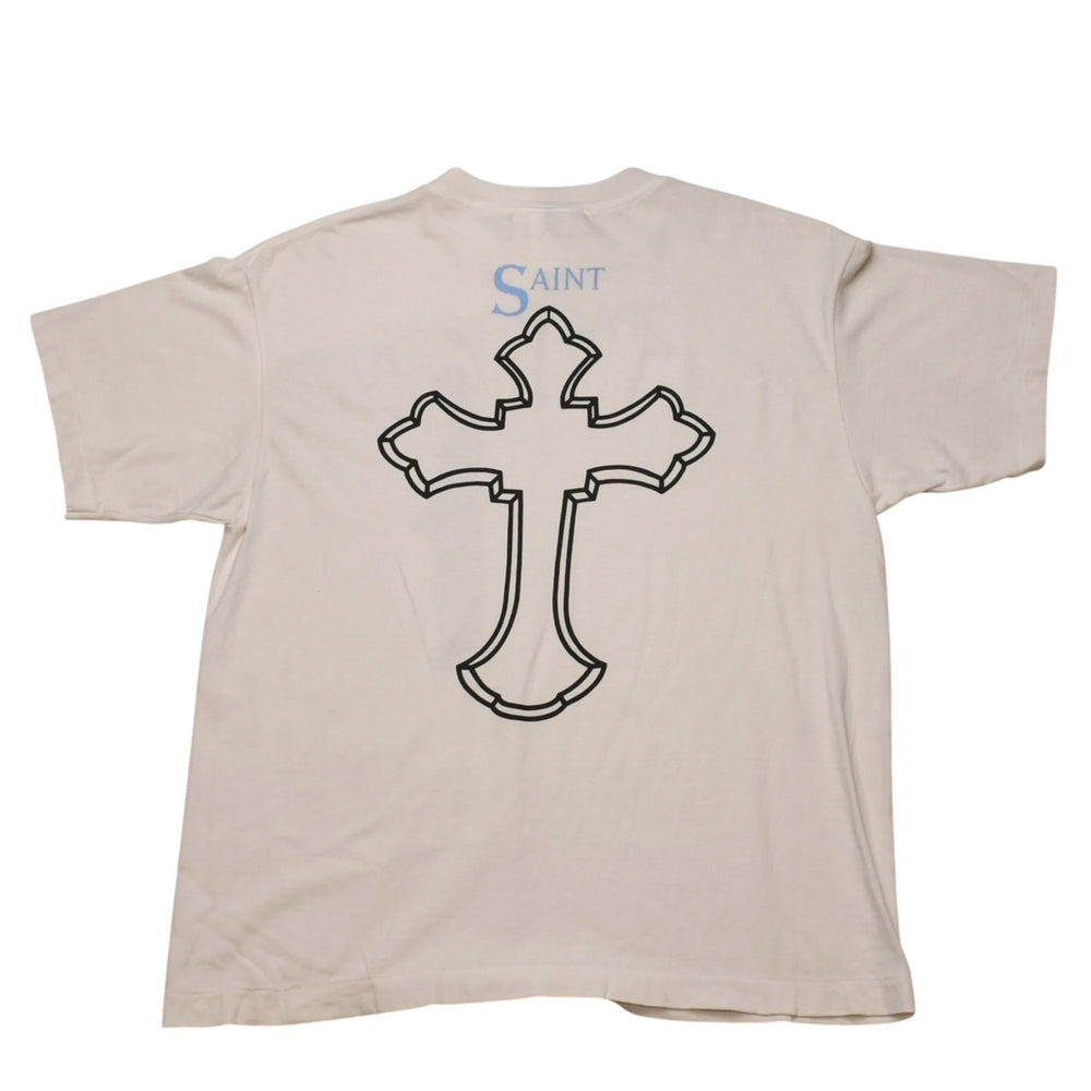 Very good condition SAINT Mxxxxxx Saint Michael 2pac T-shirt White Black SM-HR8-0000-C15 Used 4a002596