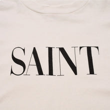 Load image into Gallery viewer, 極美品 SAINT MICHAEL セントマイケル 長袖Tシャツ SM-HR8-0000-035 サイズL ホワイト ブラック プリント 666 中古 4a002591