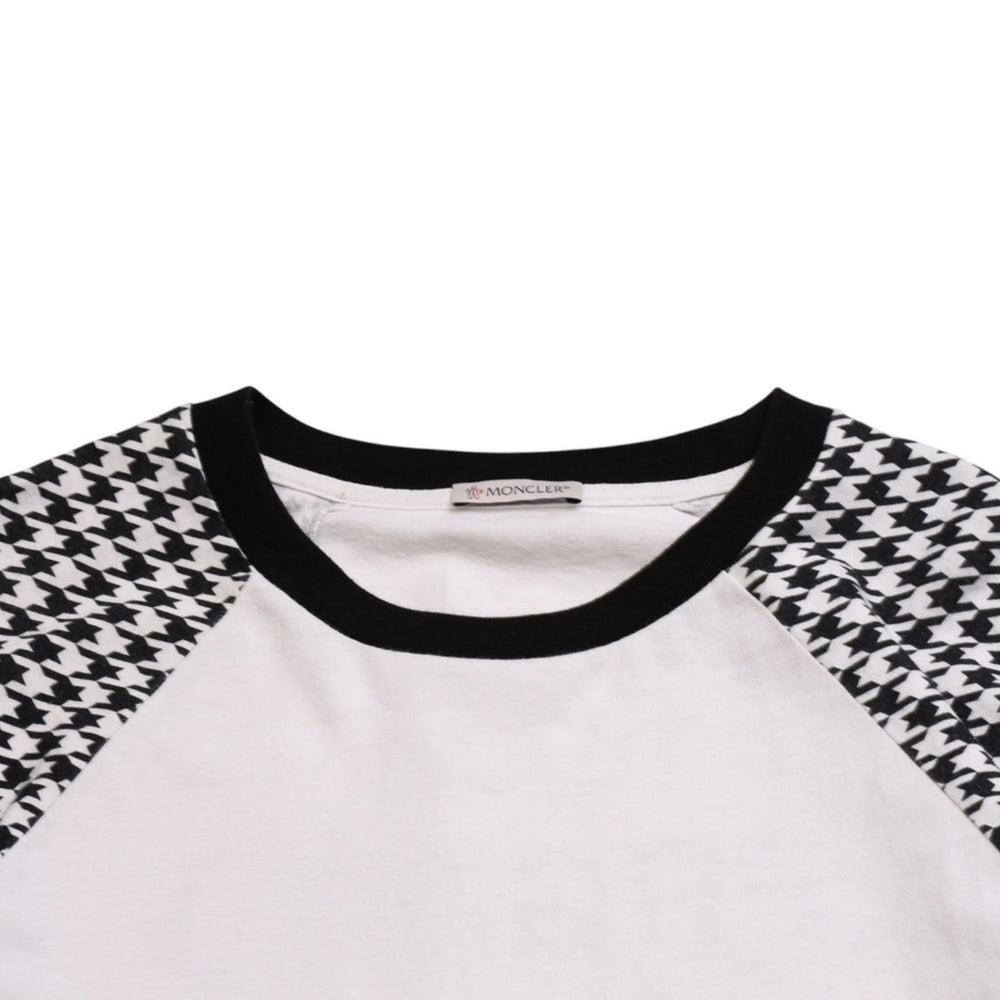 MONCLER FRGMT 千鳥格子 長袖カットソー ブラック ホワイト Houndstooth Long Sleeve T-Shirt 美品 中古 4a002588