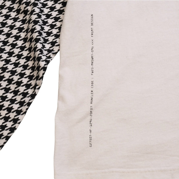 MONCLER FRGMT 千鳥格子 長袖カットソー ブラック ホワイト Houndstooth Long Sleeve T-Shirt 美品 中古 4a002588