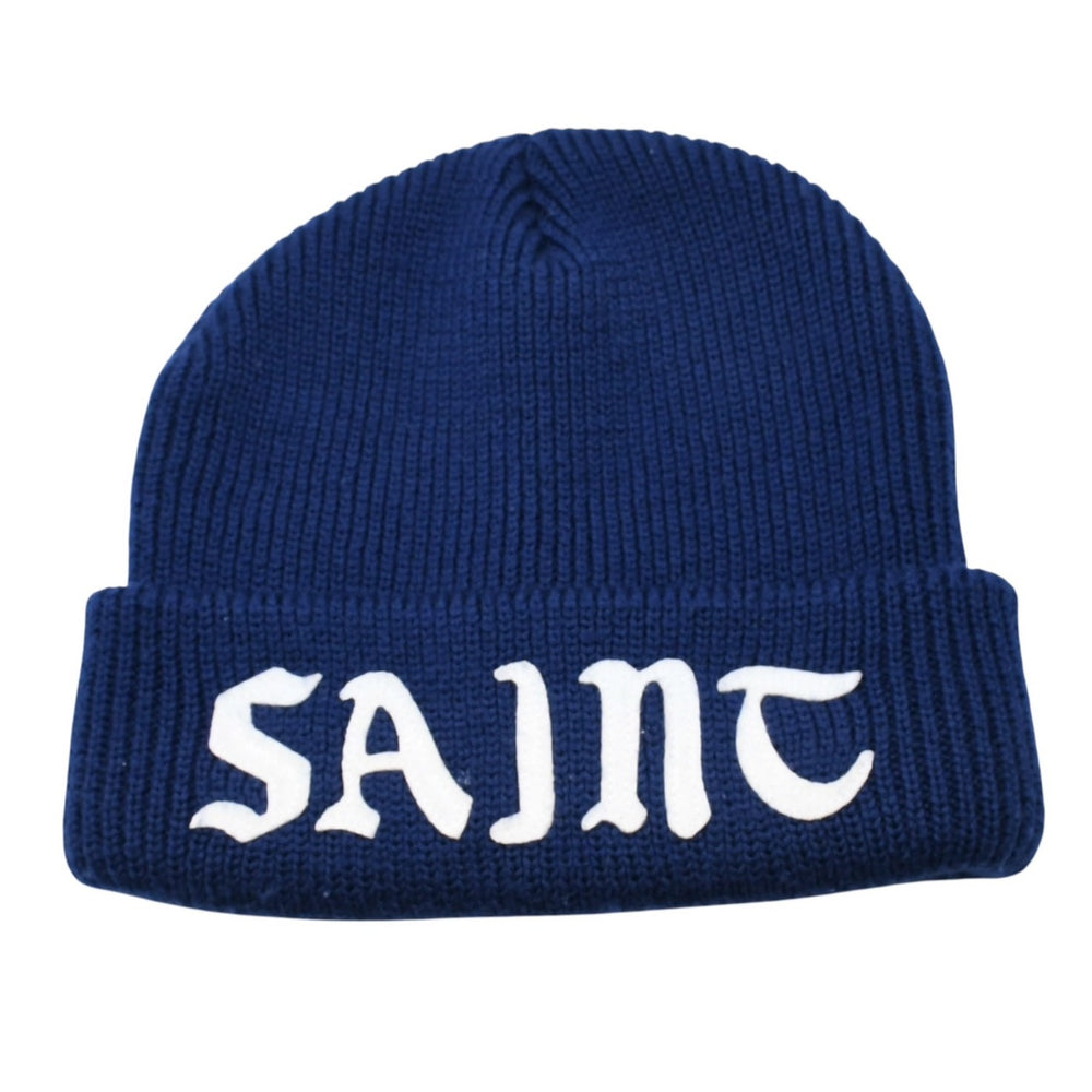 Very good condition SAINT Mxxxxxx St. Michael KNIT CAP Beanie Knit Cap Navy Patch Wool One Size SM-YS1-0000-083 Used 4a002598
