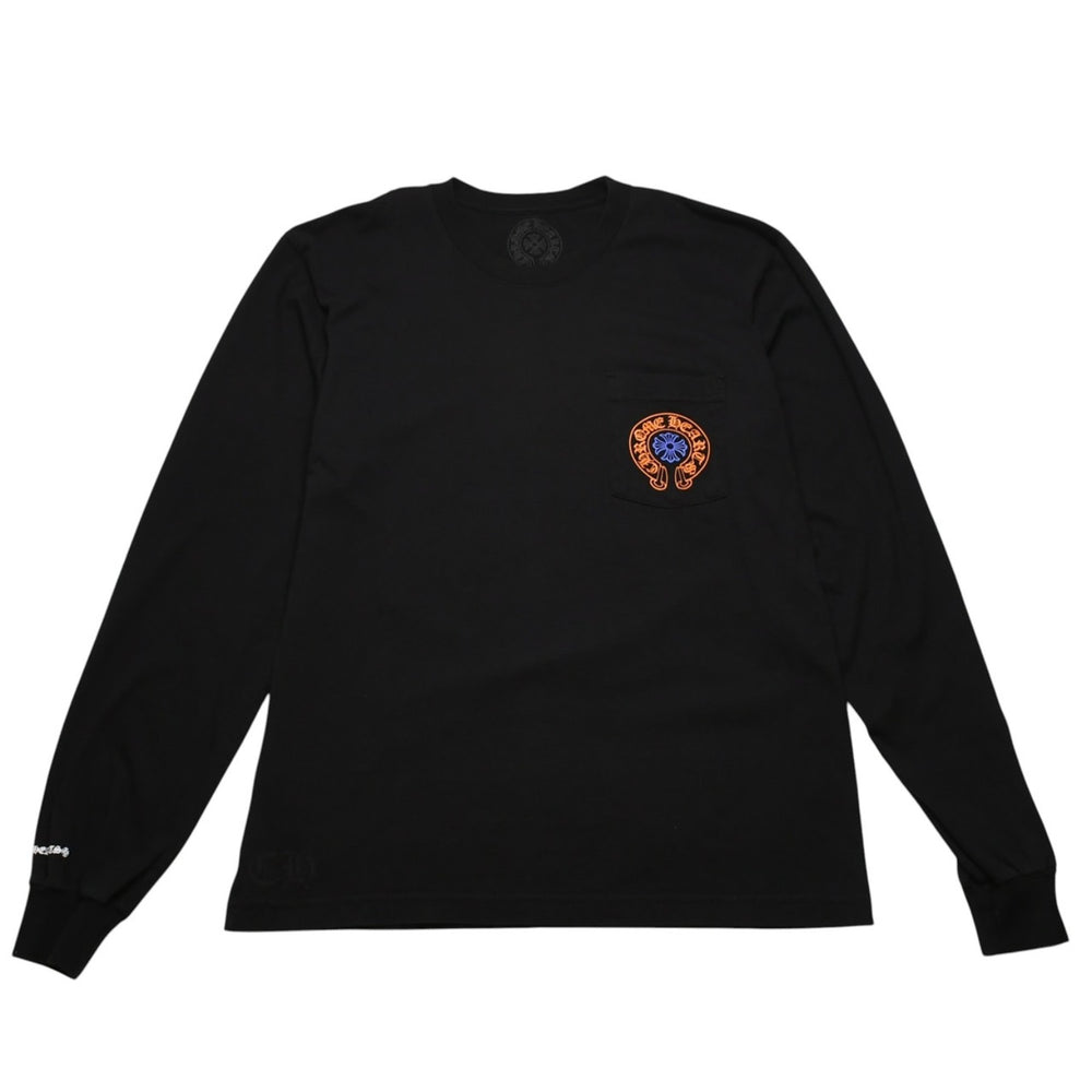 CHROME HEARTS STAFF Limited Horseshoe Long Sleeve T-shirt Horseshoe Scroll Label Orange Blue Staff Limited Good Condition Used 4a002532