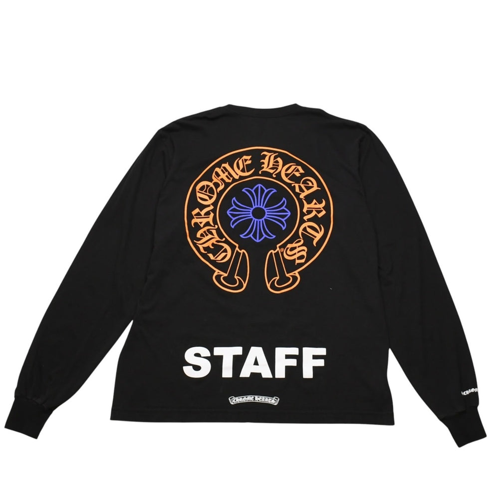 CHROME HEARTS STAFF Limited Horseshoe Long Sleeve T-shirt Horseshoe Scroll Label Orange Blue Staff Limited Good Condition Used 4a002532