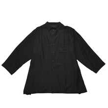 画像をギャラリービューアに読み込む, 極美品 Yohji Yamamoto POUR HOMME ヨウジヤマモトプールオム 2018SS サイトウユウスケ シルクブラウス シャツ 大正モダンガール ブラック ナイショプリント HW-B95-424 中古 4a002418