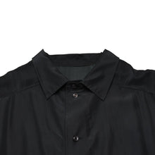 画像をギャラリービューアに読み込む, 極美品 Yohji Yamamoto POUR HOMME ヨウジヤマモトプールオム 2018SS サイトウユウスケ シルクブラウス シャツ 大正モダンガール ブラック ナイショプリント HW-B95-424 中古 4a002418