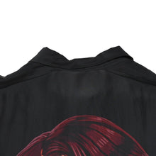 画像をギャラリービューアに読み込む, 極美品 Yohji Yamamoto POUR HOMME ヨウジヤマモトプールオム 2018SS サイトウユウスケ シルクブラウス シャツ 大正モダンガール ブラック ナイショプリント HW-B95-424 中古 4a002418