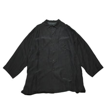 画像をギャラリービューアに読み込む, Yohji Yamamoto POUR HOMME ヨウジヤマモトプールオム 2018SS サイトウユウスケ シルクブラウス シャツ 大正モダンガール ブラック ナイショプリント ビックシルエット HW-B95-424 美品 中古 4a002537