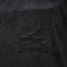 画像をギャラリービューアに読み込む, Yohji Yamamoto POUR HOMME ヨウジヤマモトプールオム 2018SS サイトウユウスケ シルクブラウス シャツ 大正モダンガール ブラック ナイショプリント ビックシルエット HW-B95-424 美品 中古 4a002537