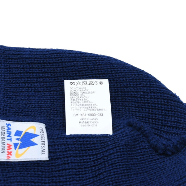 Very good condition SAINT Mxxxxxx St. Michael KNIT CAP Beanie Knit Cap Navy Patch Wool One Size SM-YS1-0000-083 Used 4a002598