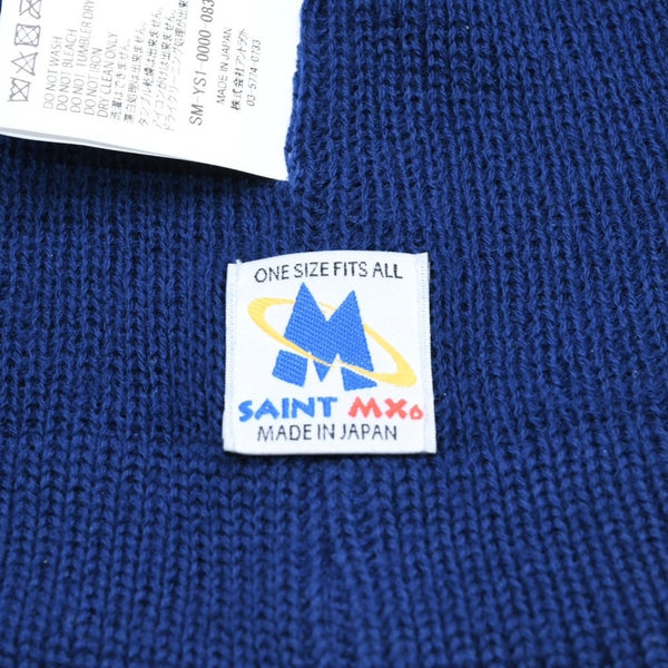 Very good condition SAINT Mxxxxxx St. Michael KNIT CAP Beanie Knit Cap Navy Patch Wool One Size SM-YS1-0000-083 Used 4a002598