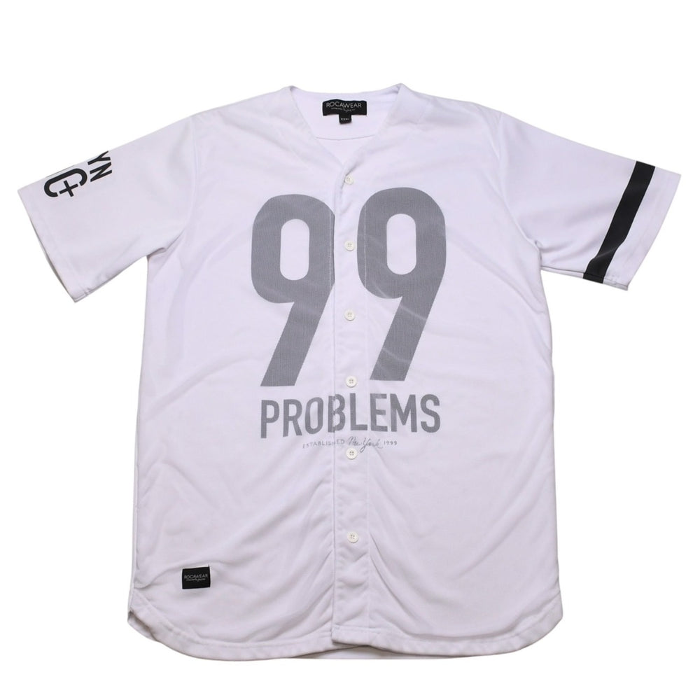 極美品 ROCAWEAR ロカウェア ベースボールシャツ 半袖 サイズXXXL White ホワイト Black ブラック 中古 4a002606