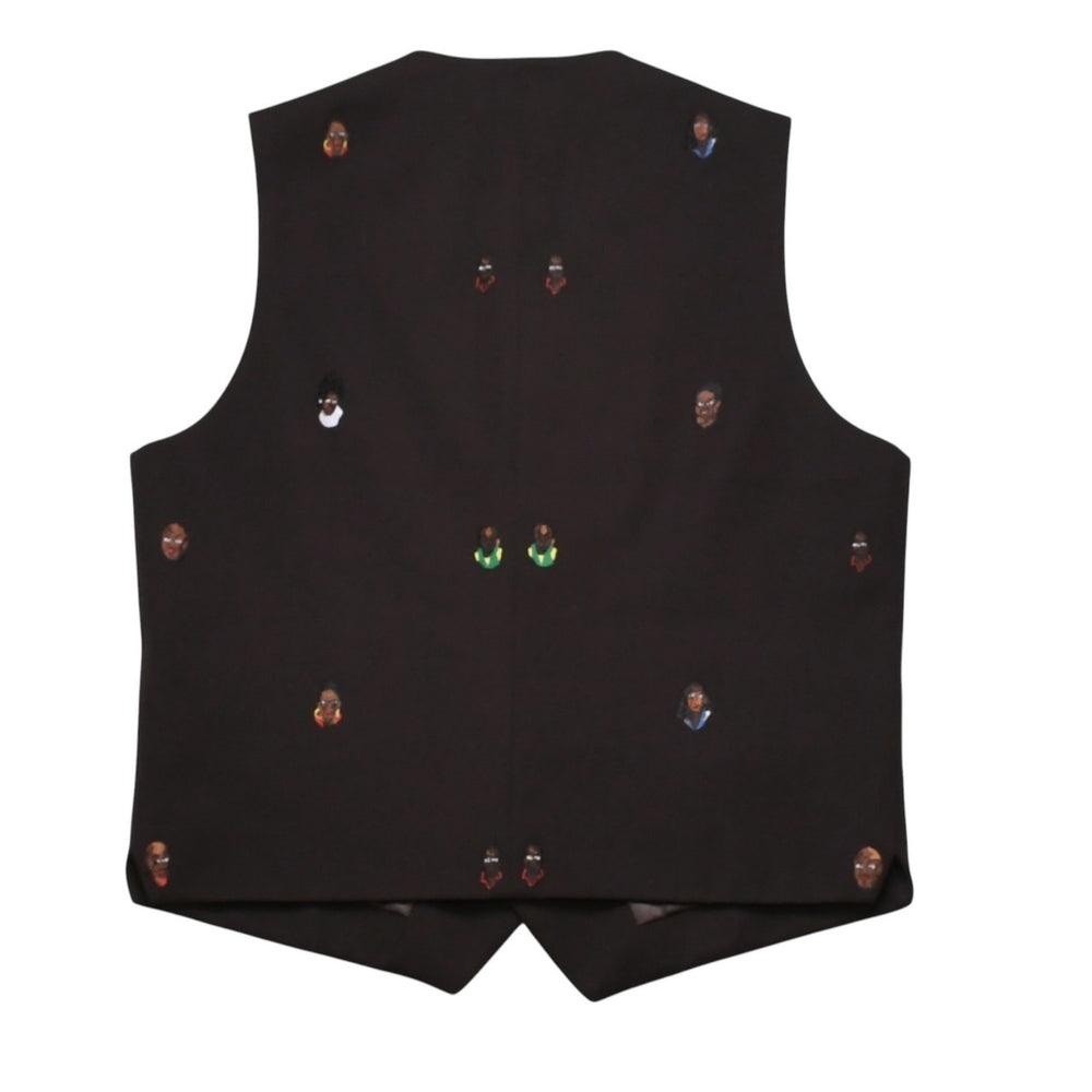 Very Good Condition LOUIS VUITTON Brown Vest Embroidered Classic Waistcoat Henry Taylor CA 36929 Used 4a002712