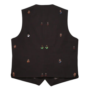 Very Good Condition LOUIS VUITTON Brown Vest Embroidered Classic Waistcoat Henry Taylor CA 36929 Used 4a002712