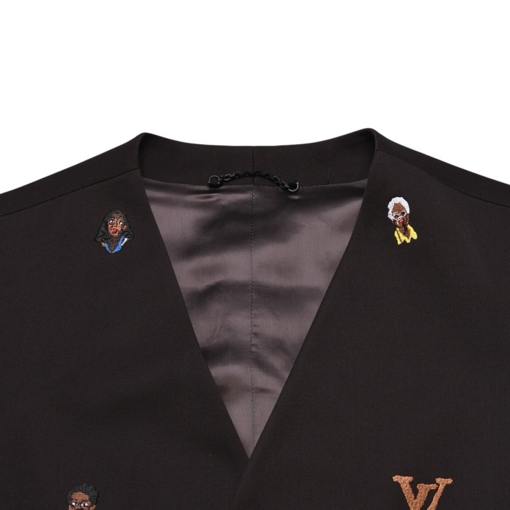 極美品 LOUIS VUITTON ルイヴィトン ブラウン ベスト Embroidered Classic Waistcoat Henry Taylor CA 36929 中古 4a002712