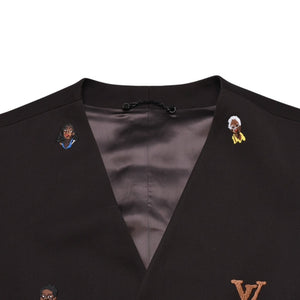 Very Good Condition LOUIS VUITTON Brown Vest Embroidered Classic Waistcoat Henry Taylor CA 36929 Used 4a002712