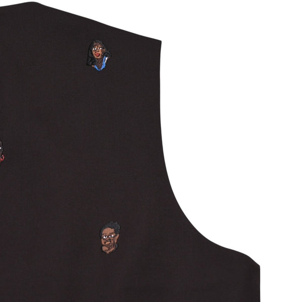 Very Good Condition LOUIS VUITTON Brown Vest Embroidered Classic Waistcoat Henry Taylor CA 36929 Used 4a002712