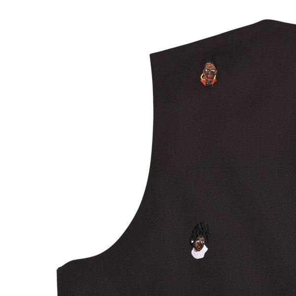 Very Good Condition LOUIS VUITTON Brown Vest Embroidered Classic Waistcoat Henry Taylor CA 36929 Used 4a002712