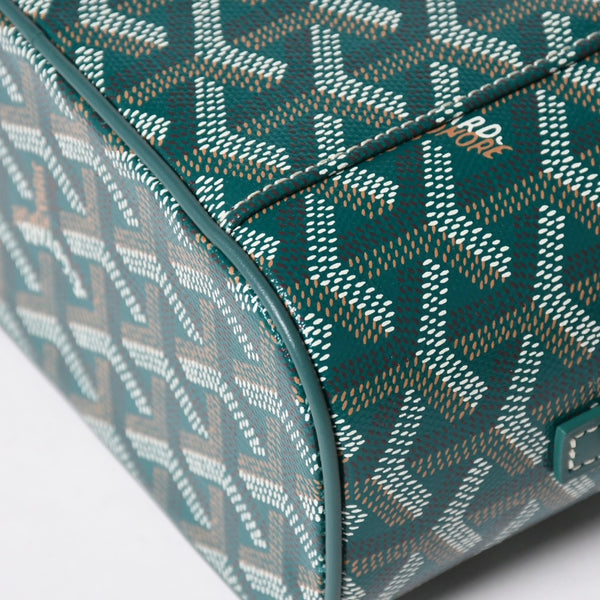 新品未使用 GOYARD ゴヤール ミューズ ヴァニティケース ミニ ナノ バニティバッグ グリーン マカージュ 2way ゴヤールディンキャンバス カーフスキン 中古 4a002609