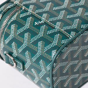 新品未使用 GOYARD ゴヤール ミューズ ヴァニティケース ミニ ナノ バニティバッグ グリーン マカージュ 2way ゴヤールディンキャンバス カーフスキン 中古 4a002609