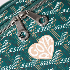 新品未使用 GOYARD ゴヤール ミューズ ヴァニティケース ミニ ナノ バニティバッグ グリーン マカージュ 2way ゴヤールディンキャンバス カーフスキン 中古 4a002609