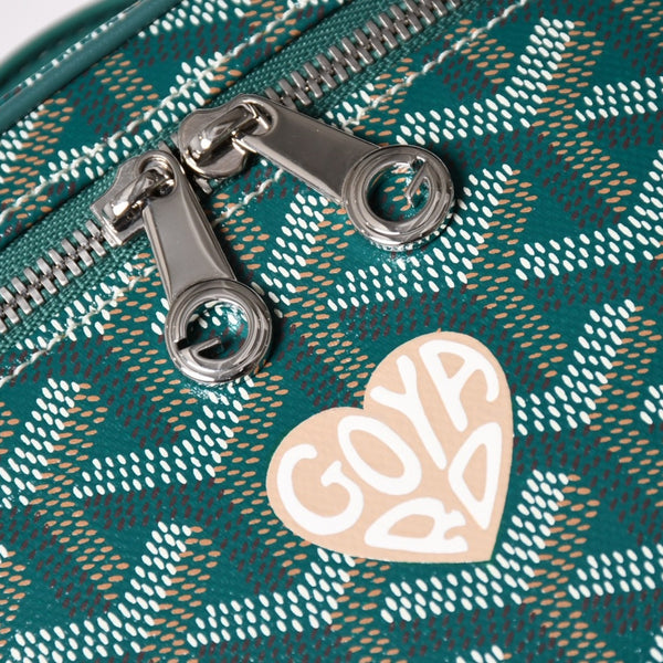 新品未使用 GOYARD ゴヤール ミューズ ヴァニティケース ミニ ナノ バニティバッグ グリーン マカージュ 2way ゴヤールディンキャンバス カーフスキン 中古 4a002609