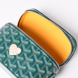 新品未使用 GOYARD ゴヤール ミューズ ヴァニティケース ミニ ナノ バニティバッグ グリーン マカージュ 2way ゴヤールディンキャンバス カーフスキン 中古 4a002609