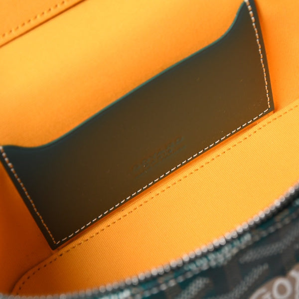 新品未使用 GOYARD ゴヤール ミューズ ヴァニティケース ミニ ナノ バニティバッグ グリーン マカージュ 2way ゴヤールディンキャンバス カーフスキン 中古 4a002609